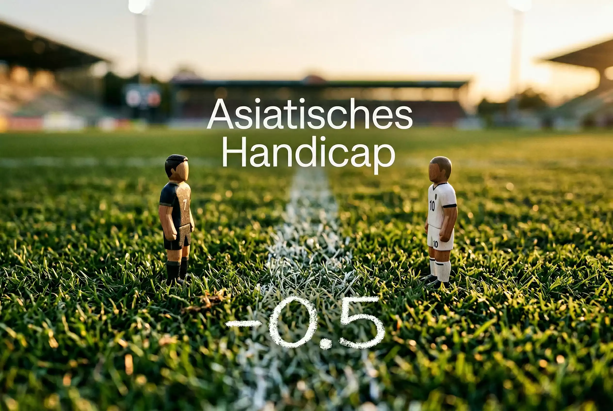 Fußballfeld mit schematischer Handicap-Darstellung und Spielfiguren