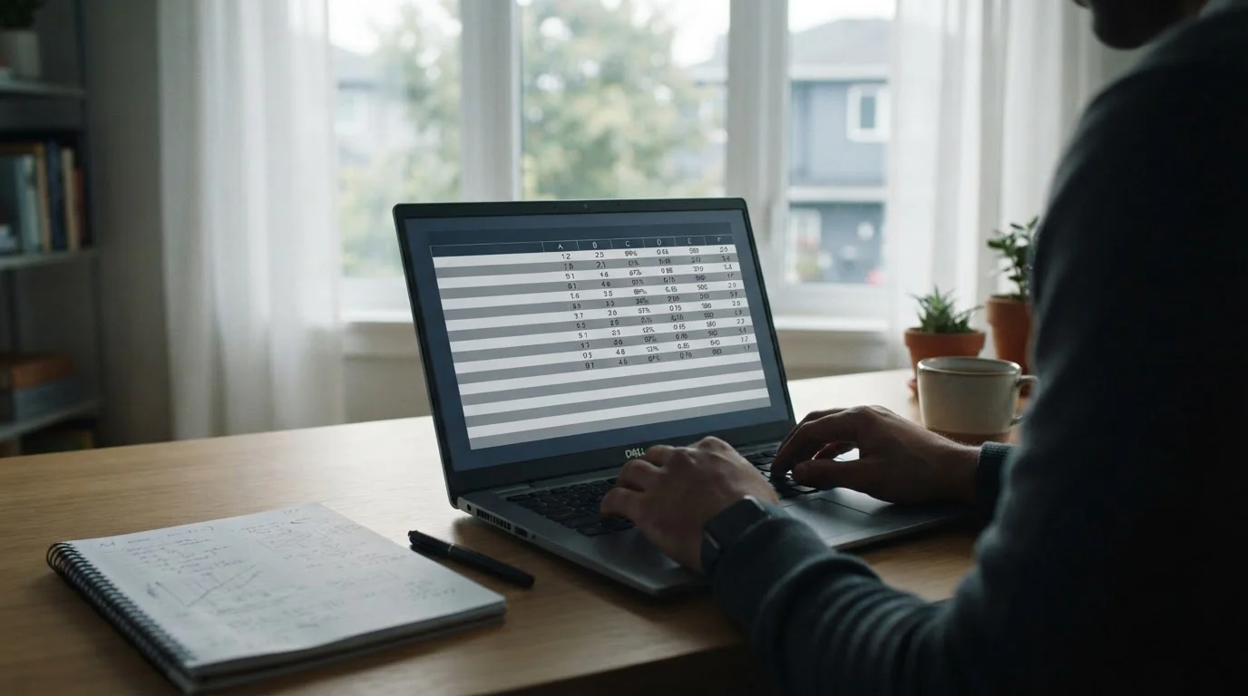 Übersicht verschiedener Anbieteroptionen auf Laptop-Bildschirm in ruhiger Arbeitsumgebung