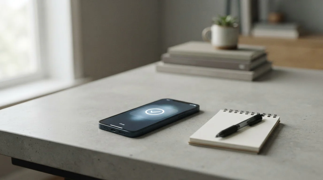 Smartphone mit Apple Pay-Zahlungsbildschirm auf neutralem Hintergrund