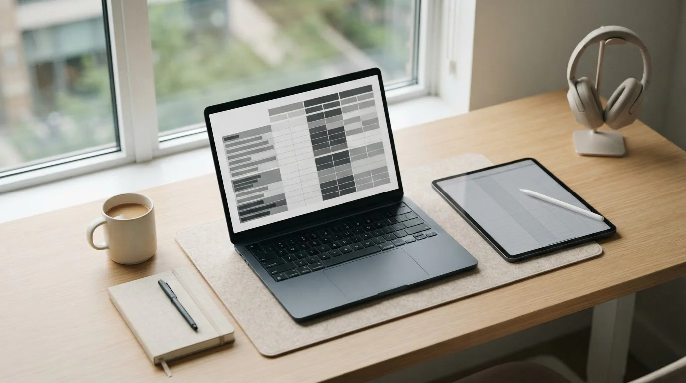Vergleichsanalyse von Wettseiten auf einem Laptop in neutralem Arbeitsumfeld