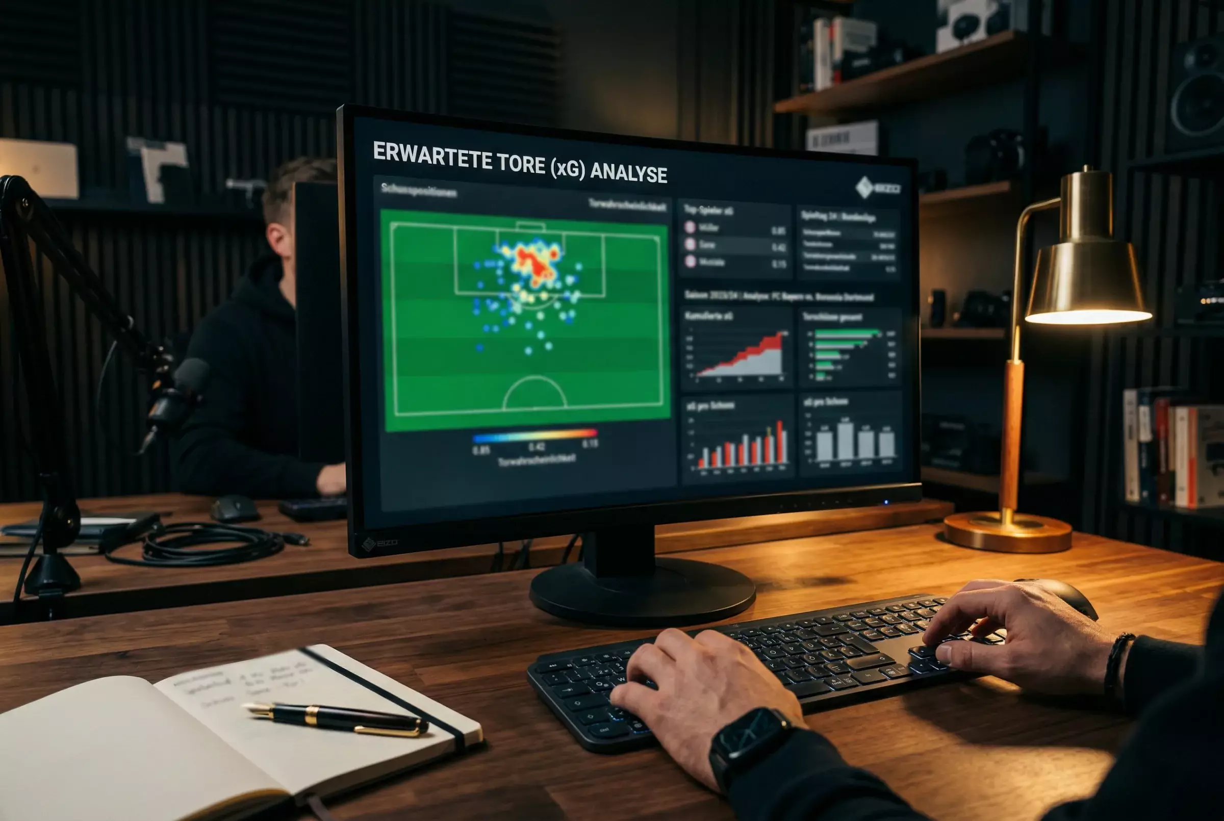 Expected-Goals-Modell zeigt Torchancen-Qualität auf einem Fußballfeld