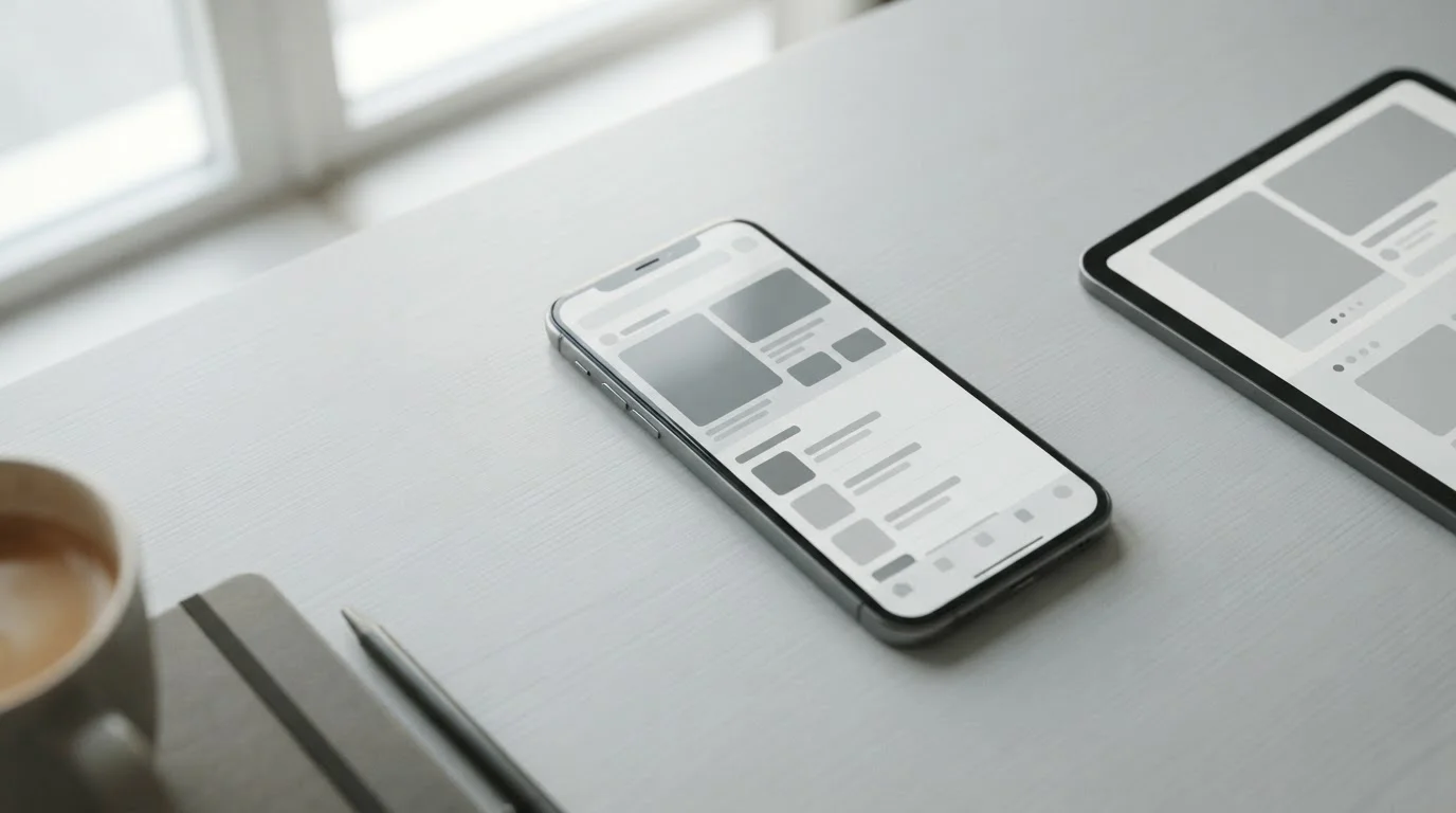 Smartphone mit neutralen App-Oberflächen verschiedener Wettanbieter