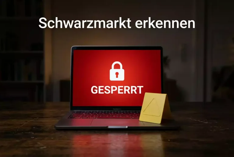Warnschild vor einem gesperrten Bildschirm als Symbol für illegale Wettseiten