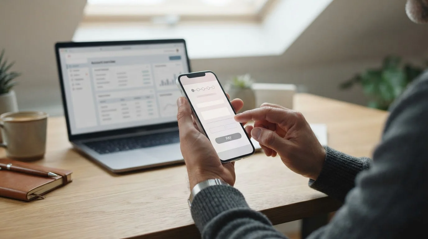 Schritt-für-Schritt-Darstellung einer Online-Einzahlung über Klarna