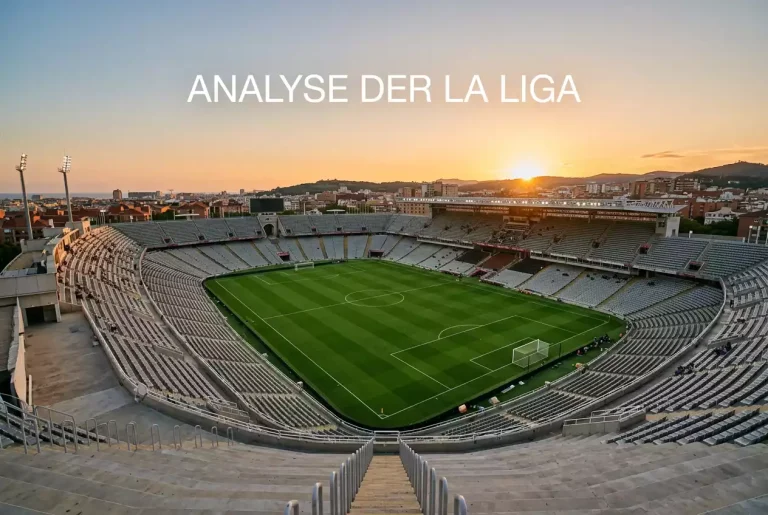 Spanisches Fußballstadion bei Sonnenuntergang mit warmem Licht