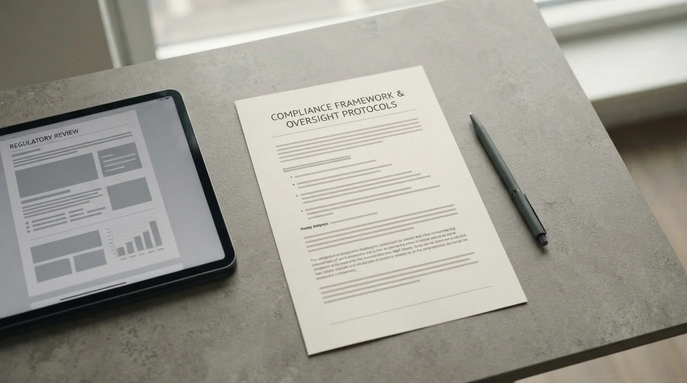 Dokument mit deutschen Glücksspielregulierungen auf Schreibtisch neben Laptop