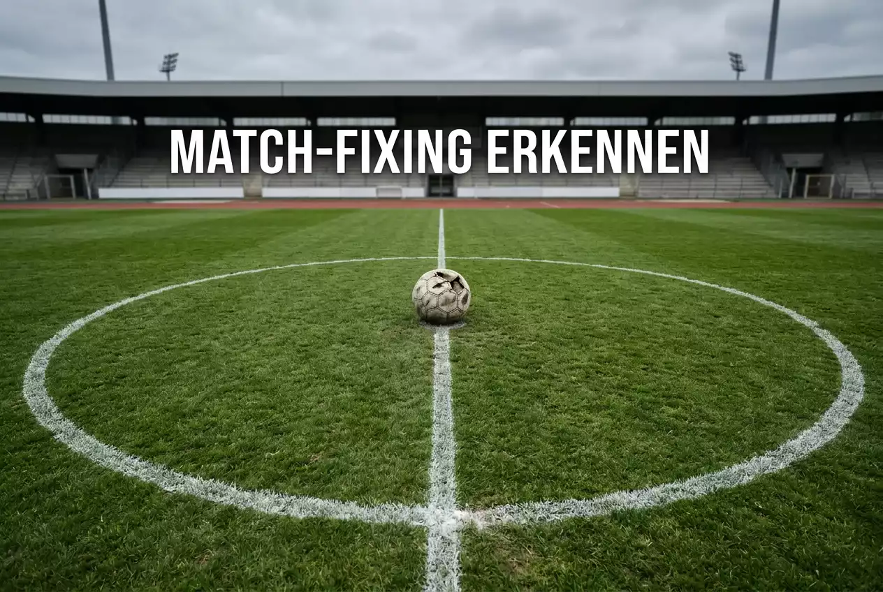 Zerbrochener Fußball auf einem Spielfeld als Symbol für Spielmanipulation