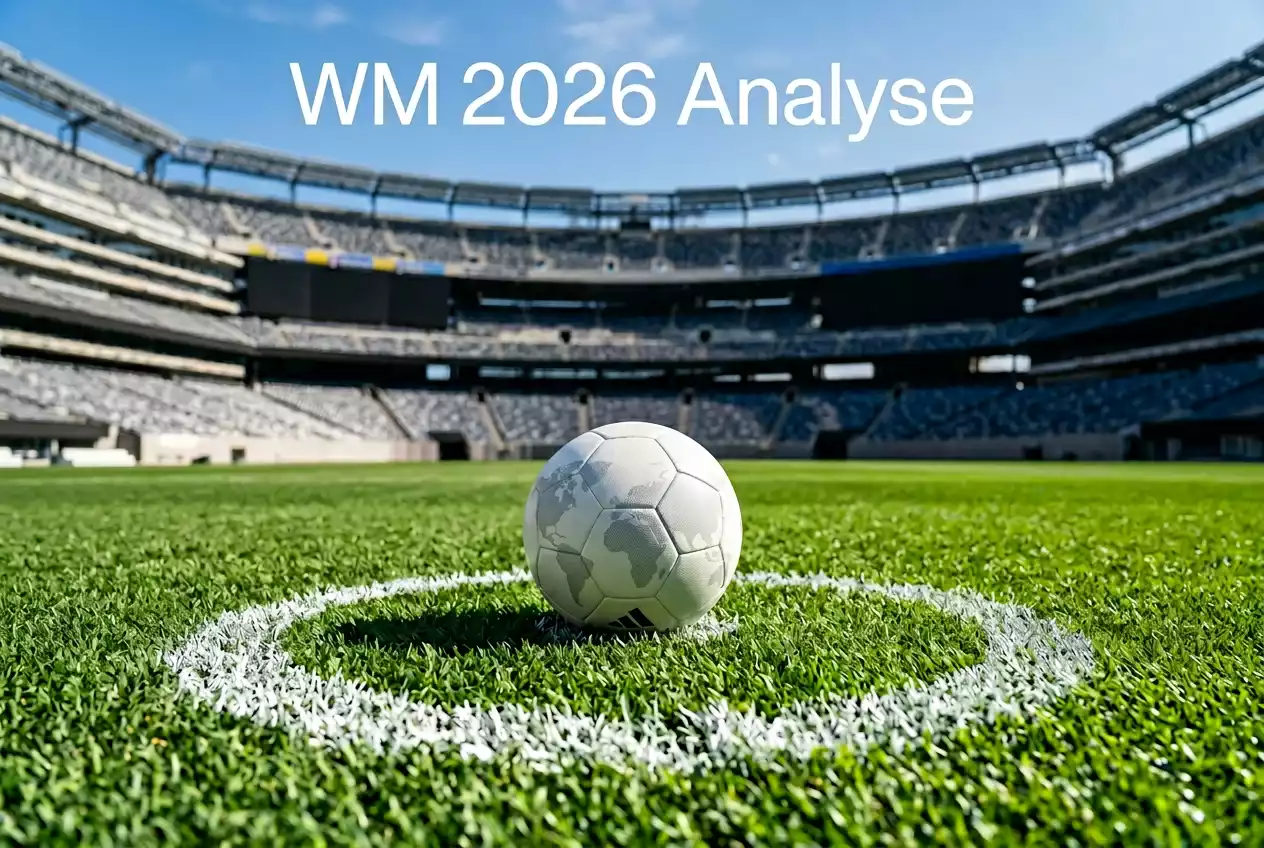 Fußball mit Weltkugel-Muster auf einer Rasenfläche — WM 2026 Symbolik